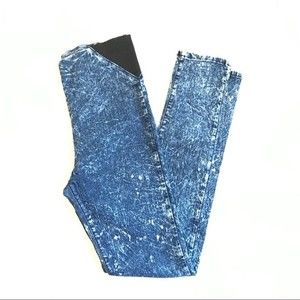 ANDREA bleach high waisted skinny jeans w/ elastic